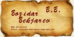 Božidar Bekjarev vizit kartica